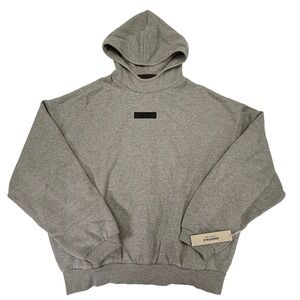 Fear of God Essentials Hoodie Heather Oatmeal Grey Oversized Boxy Medium NWT
